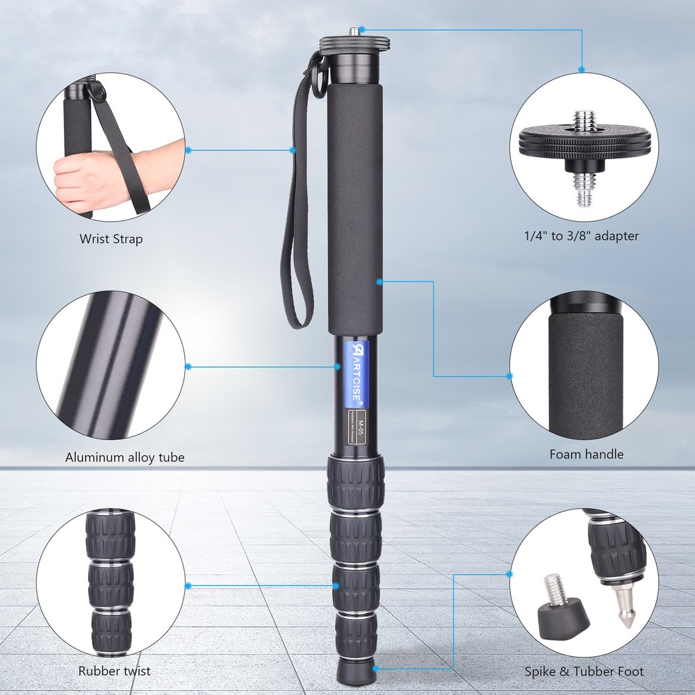ARTCISE M05 32.4MM Camera Monopod Compact Portable Unipod Aluminum 5-Section