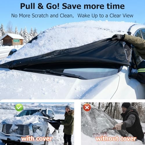 [2025 Upgraded Windshield Cover for Ice and Snow [Full Coverage Winter Medium
