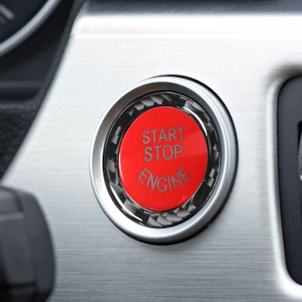Red Engine Start-stop Push Button Cover With Black Ring Trim For BMW E90 E92 E93