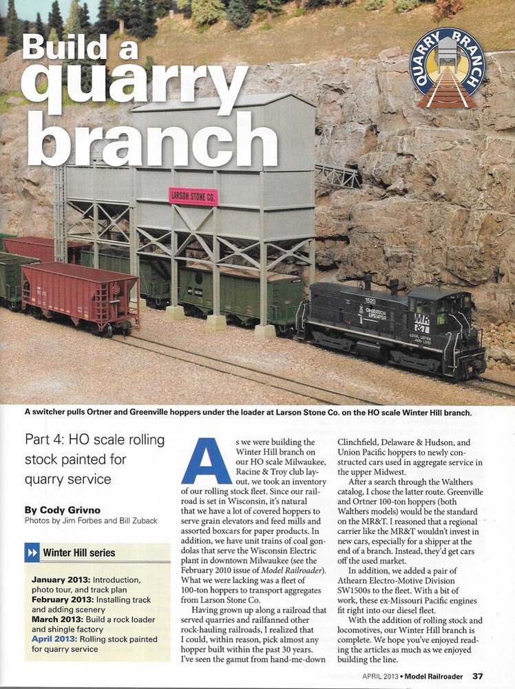 Model Railroader April 2013 Coal Mountain Car Ferry Track Plan DCC Power Trees