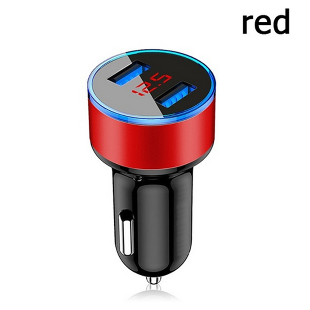 Dual USB Phone Fast Charging Car Charger Cigarette Lighter Socket LED Voltmeter