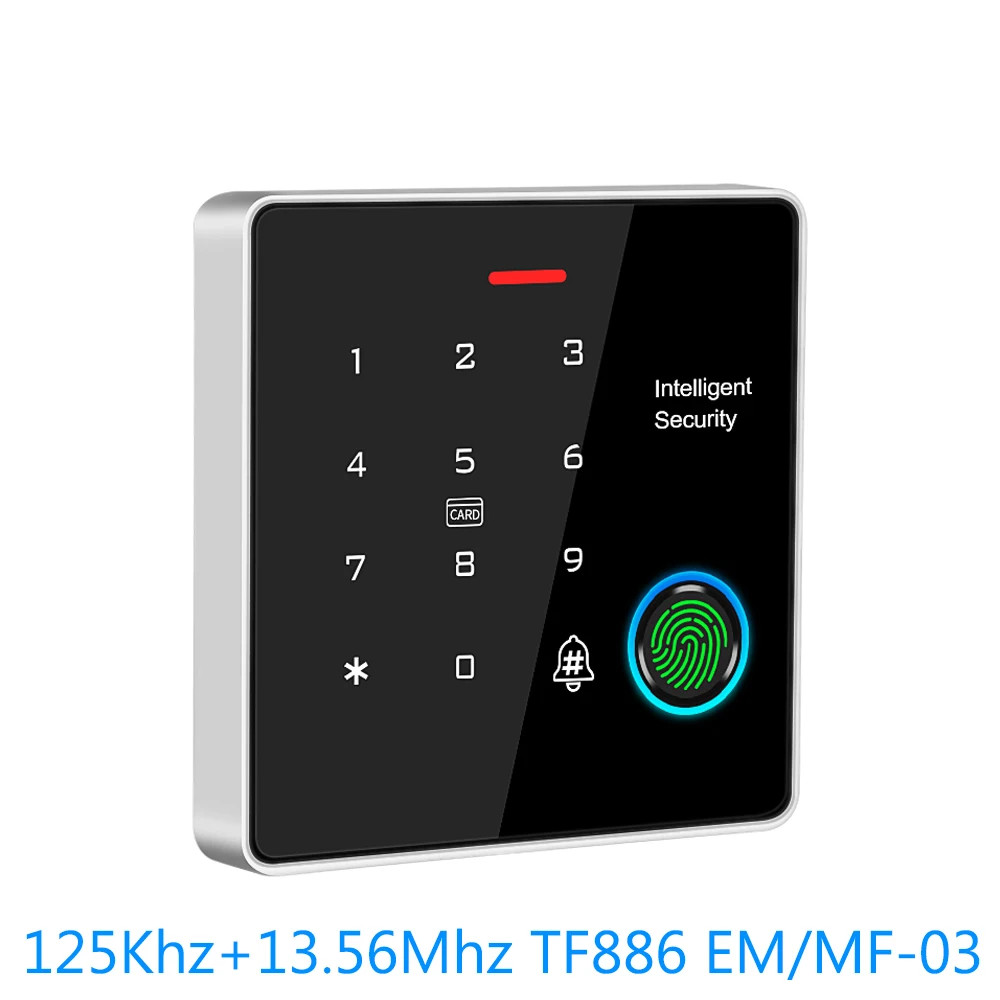 Fingerprint Keypad Standalone Card Reader 12V Access Control TF886 Backlight