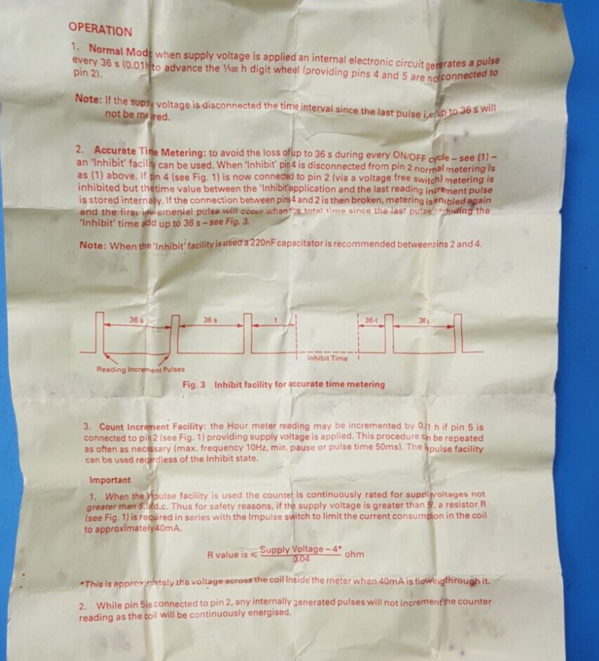 MINIATURE HOUR METER, 331-512 , RS , 5-12 VDC , PCB - IP 65