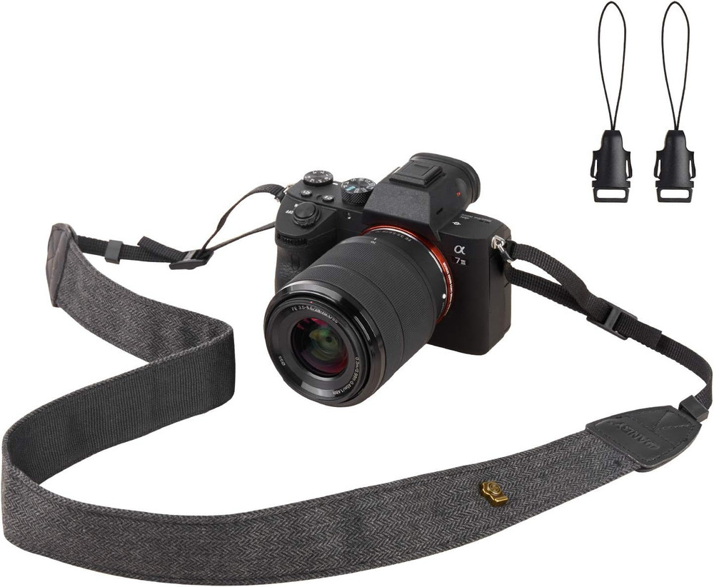 WANBY Camera Strap Black Canvas Neck Shoulder Strap with Quick Release Buckles f