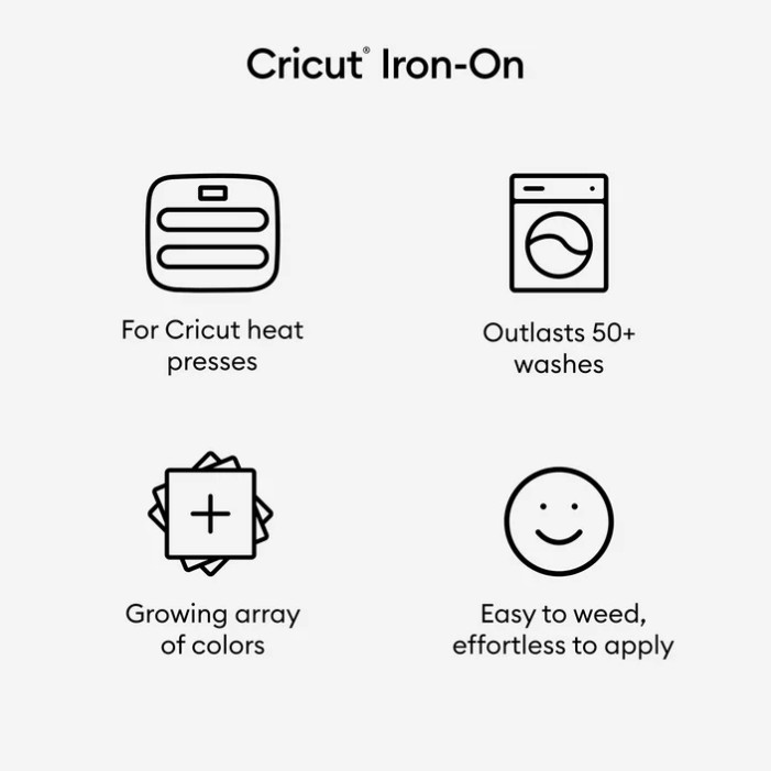 Cricut Everyday Iron-On Mini Sampler, Classics 3.7" x 24" (Gold, Black, Silver)