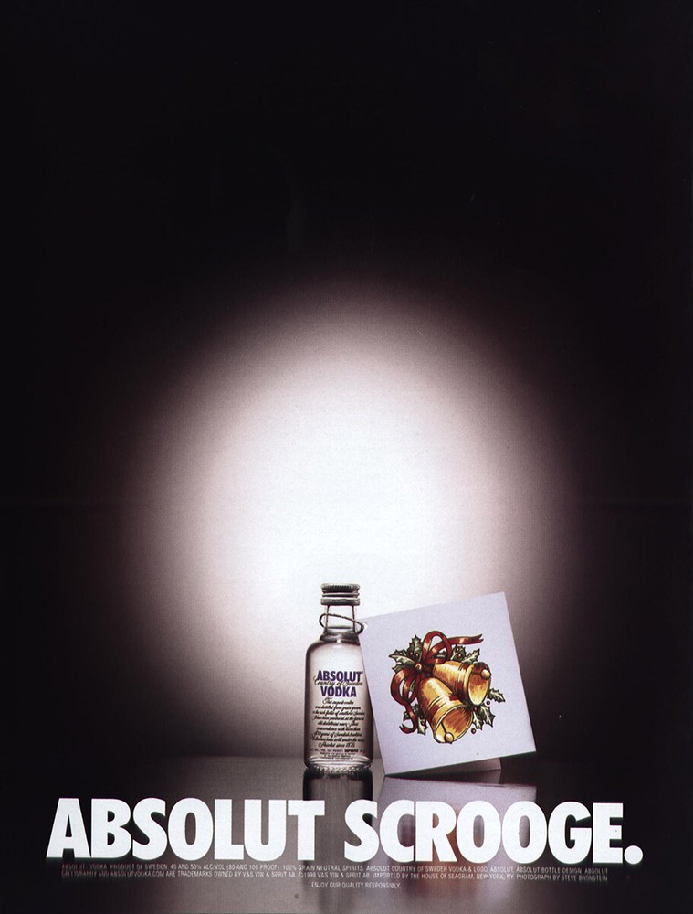 2000 Absolut Vodka: Absolut Scrooge Vintage Print Ad