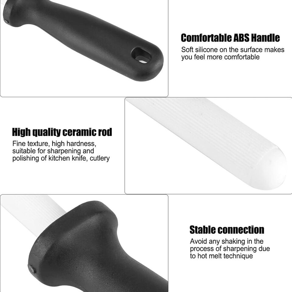 Professional Ceramic Sharpening Fine Knife Sharpener Stick With AntiBreaking Cap