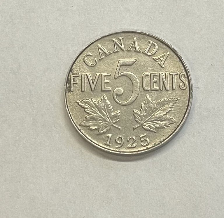 1925 Canada Nickel - AU
