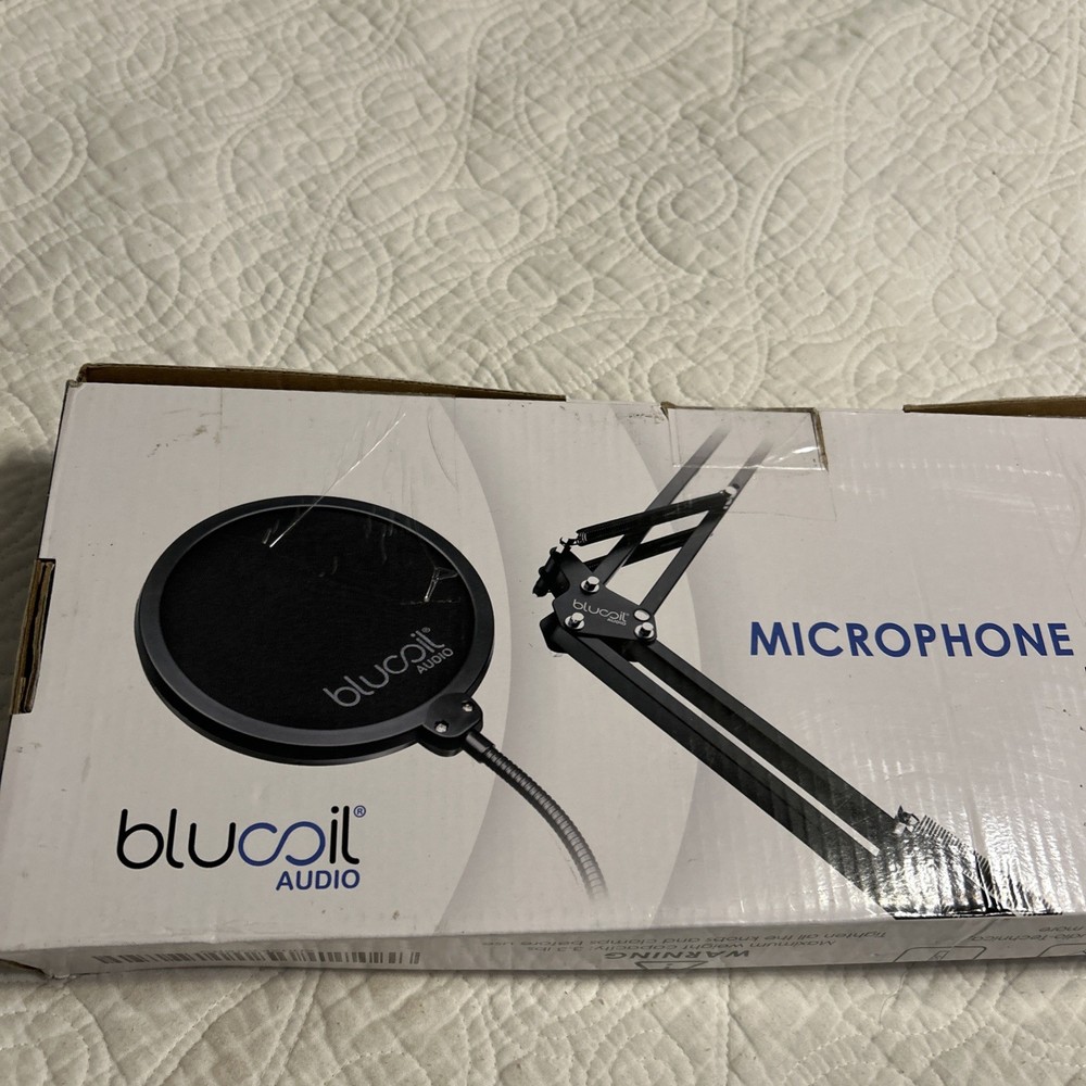 Blucoil Microphone Boom Arm Plus Pop Filter BLCL NOB