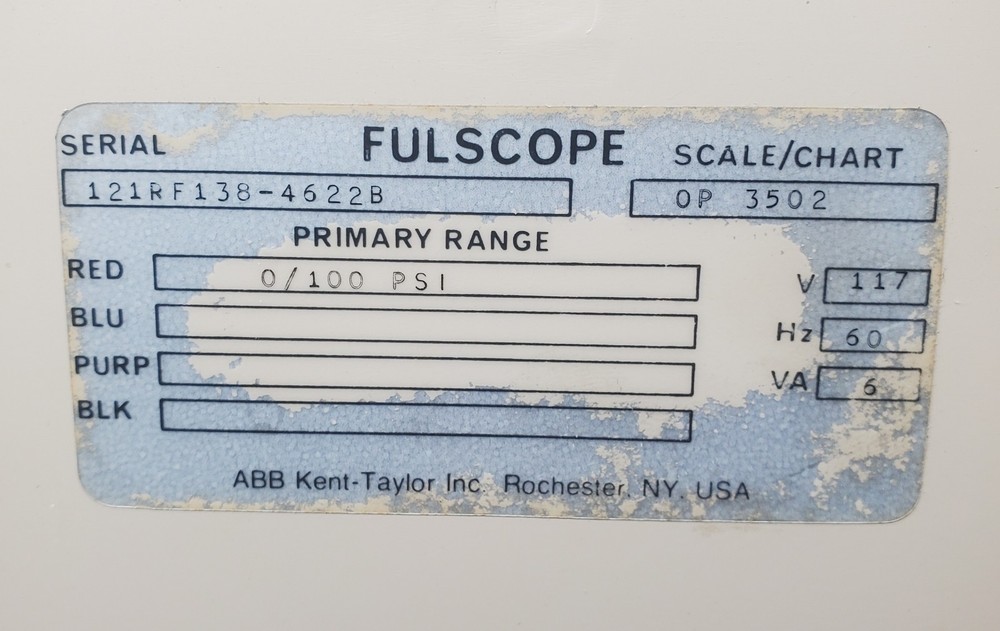 ABB Kent Taylor Fulscope Chart Recorder OP 3502 Untested