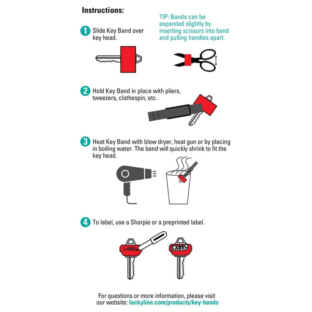 Key-Write 17204 Assorted Color Plastic Key Sleeve Large