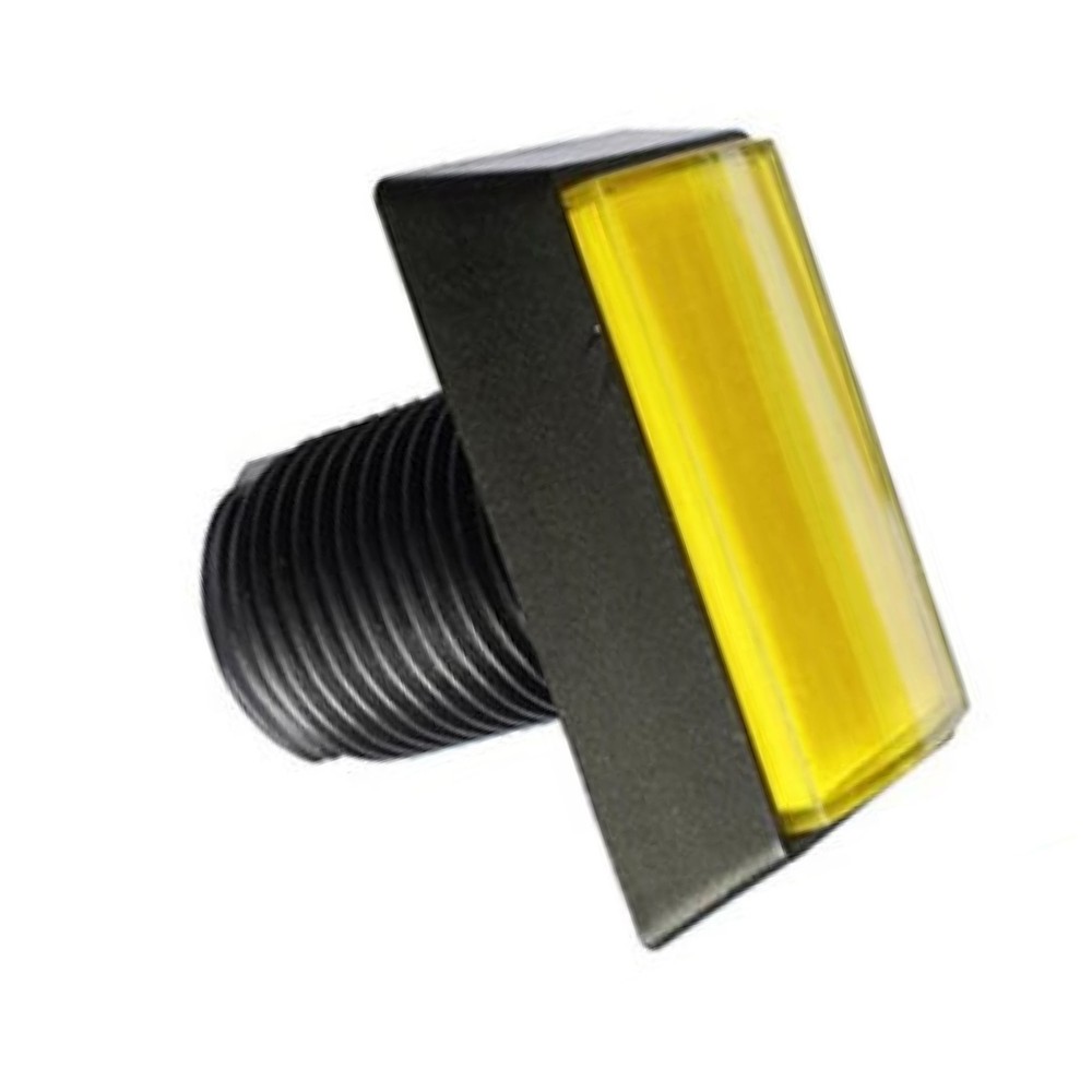 1Pc Yellow Arcade Square Rectangle Buttons LED Push Illumilated W/ Microswitch