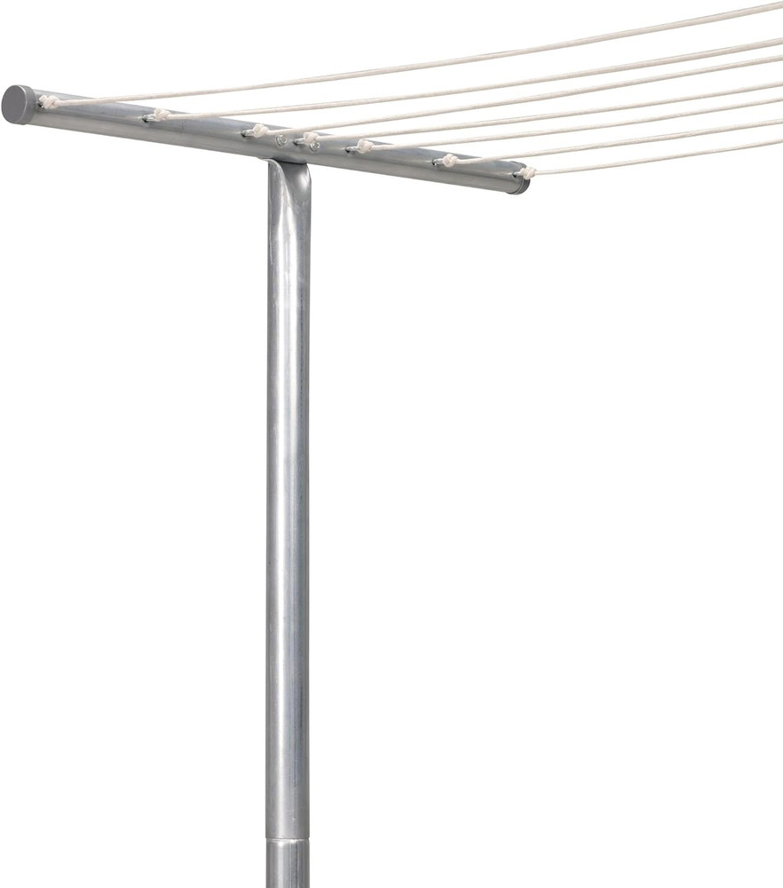 Steel Outdoor Clothesline Single T-Post, Silver