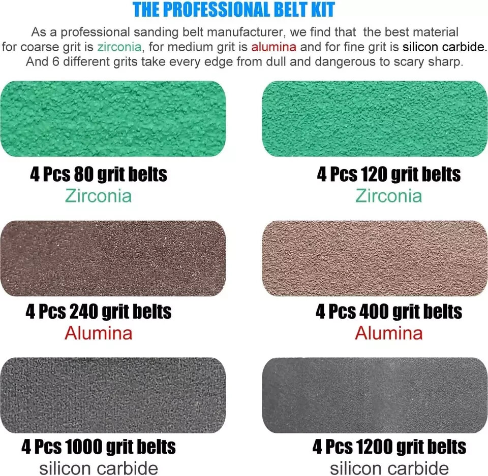 24New Replacement Belt Kit For Work Sharp Knife Tool Sharpener Ken Onion Edition