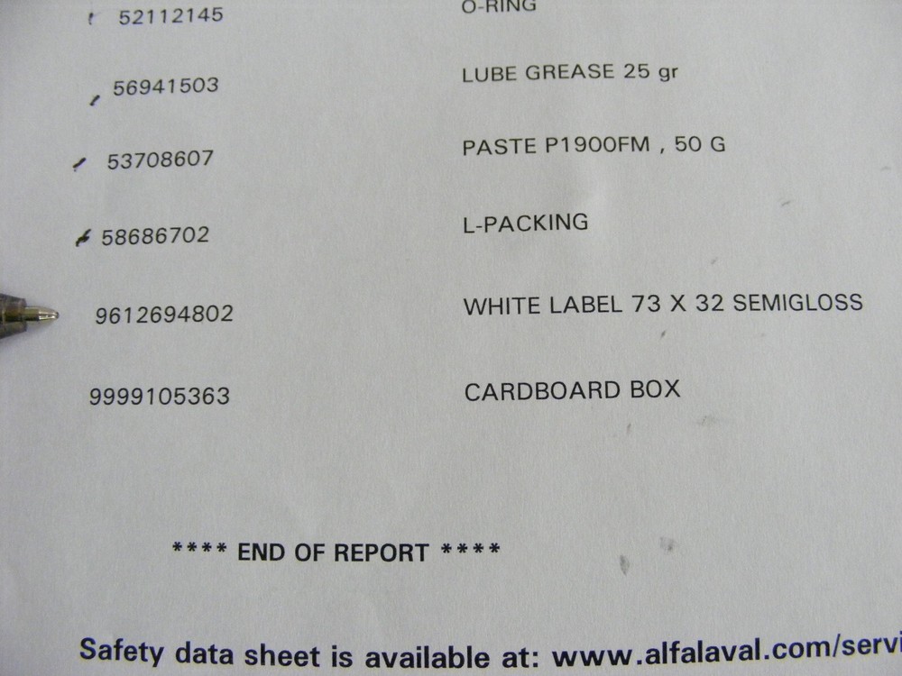 Laval 57872420 Intermediate Service Kit (n.o.)