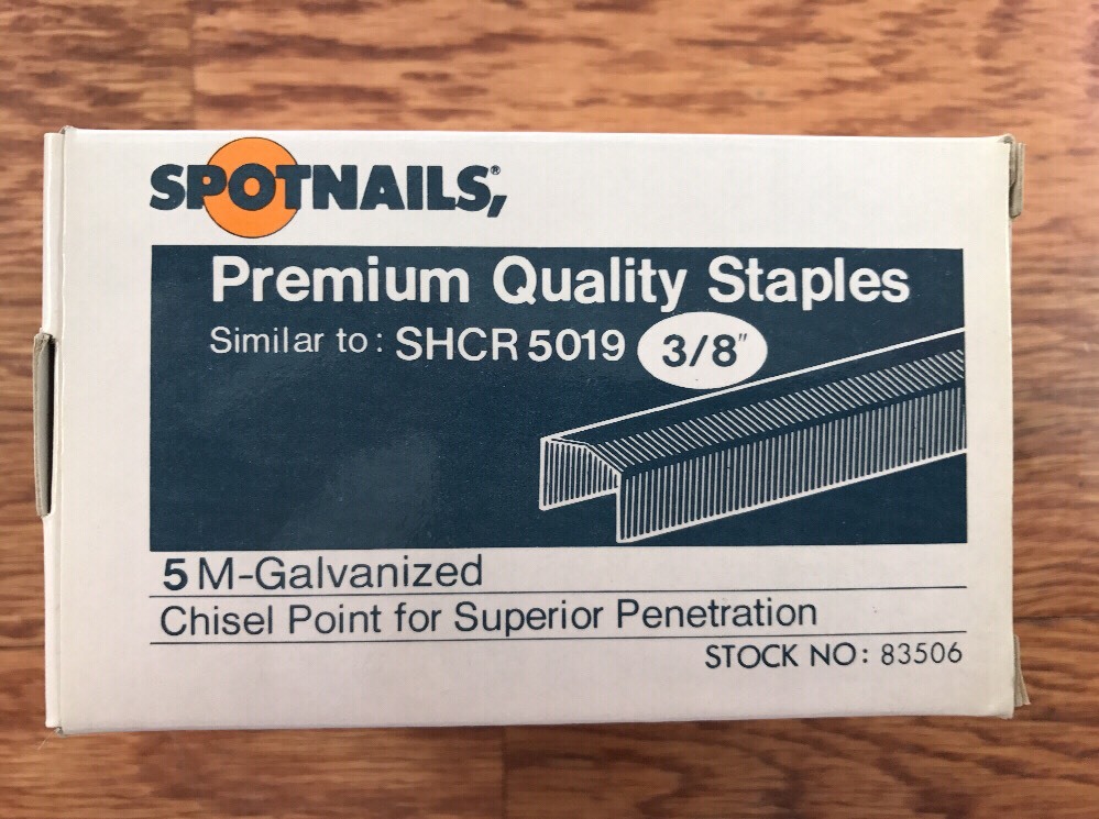 SHCR 5019 3/8" Staples, 5000 Per Box