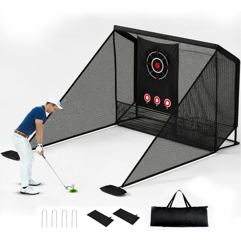 11x10ft Heavy Duty Golf Hitting Net with Target Cloth Driving Golf Training Net