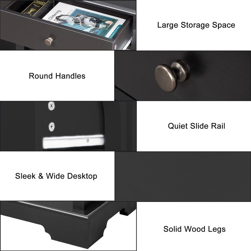 Console Sofa Table with Ample Storage, Retro Kitchen Buffet Cabinet Sideboard