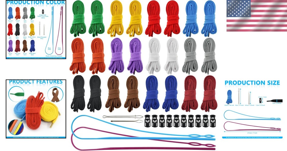 24Pcs Replacement Drawstring with Threaders for Sweatshirt Hoodie Strings Shorts