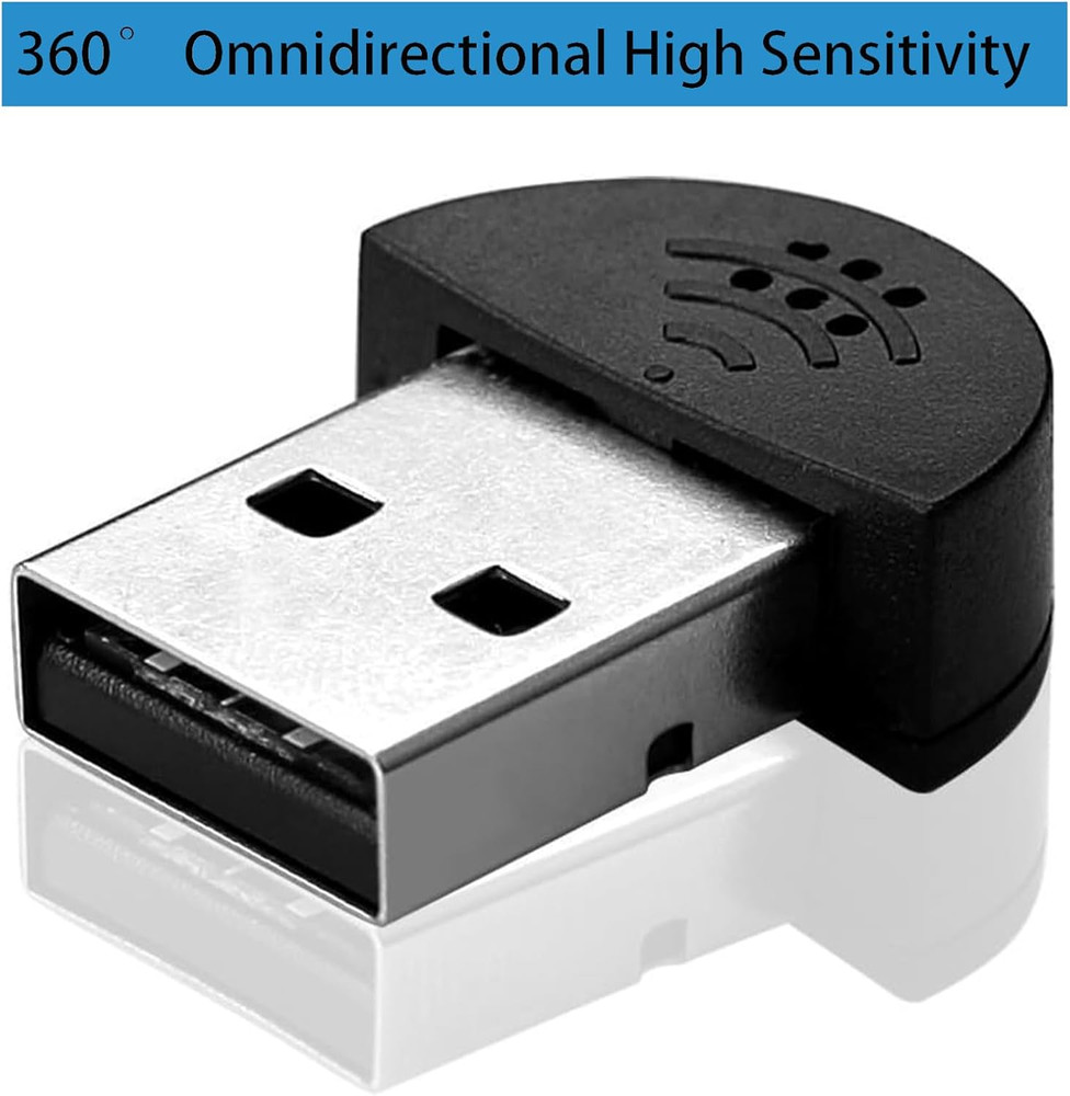 2 Pcs USB 2.0 Mini Microphone for Raspberry Pi 5 4 Model B, Module 3B+, Laptop/D