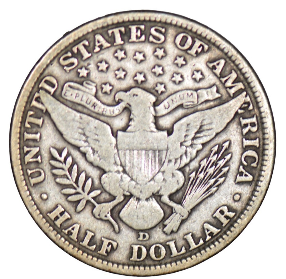 1907-D Barber Half Dollar ~ Fine