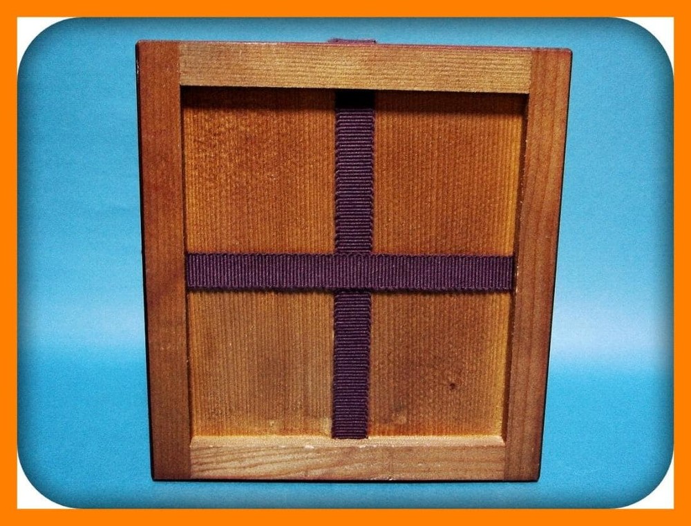 Jubako Bento Box Japanese 786 "Wooden empty box (rectangular with string)" Purpl