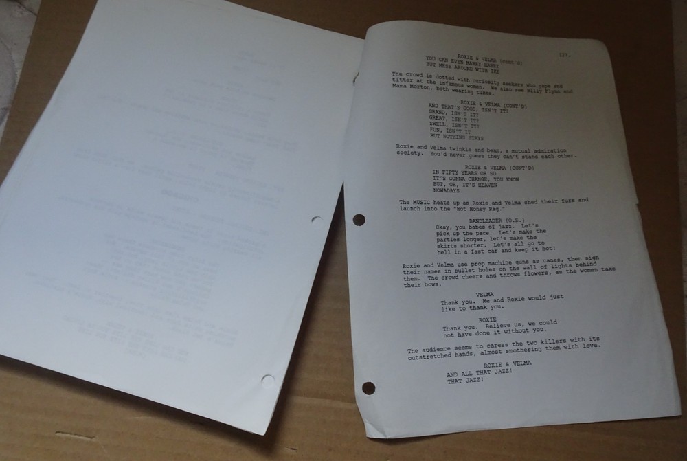 Chicago 2002 Musical Screenplay Full Script by Bill Condon