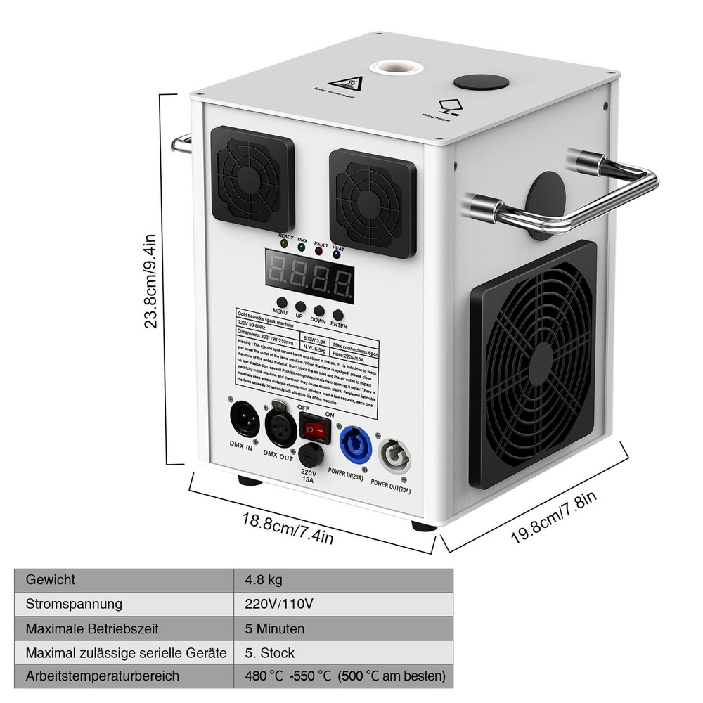 700W Cold Spark Firework Machine Stage Effect DMX Machine Wedding Party w/Remote