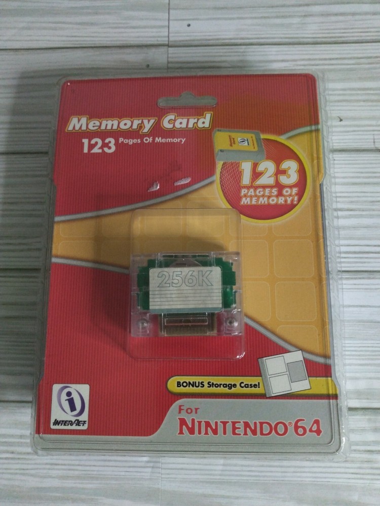 NEW Sealed N64 Memory Card InterAct Performance 256K 123 Pages w/ Storage Case