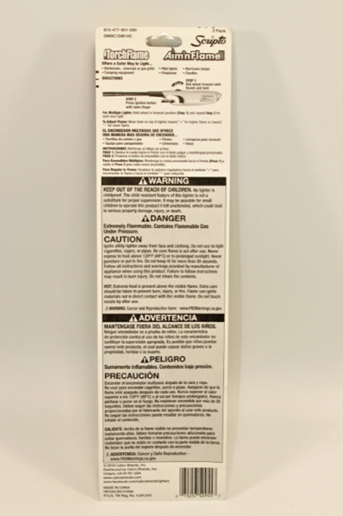 Scripto Aim N Flame Multi-Purpose Lighter 2 Pack, Various Color Options NEW