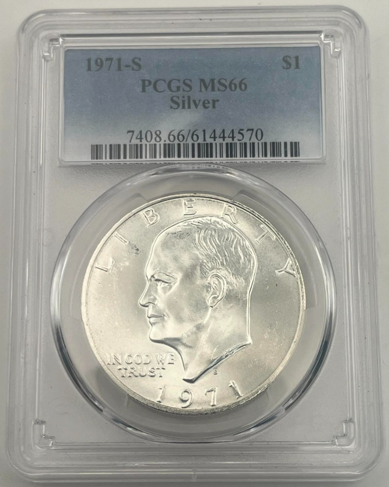1971-S $1 Eisenhower Silver Dollar PCGS MS66 Silver
