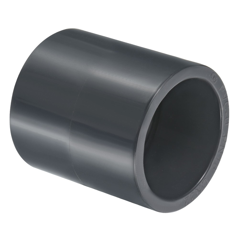 UPVC Pipe Fitting 40mm Socket, 1 Pack Straight Coupling, Dark Grey