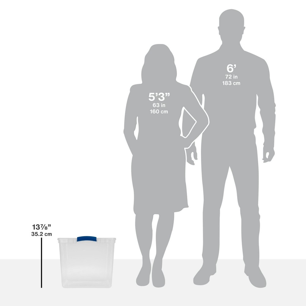 Sterilite Large Storage Bin 66 Quart Clear Plastic Storage Container 6 pack