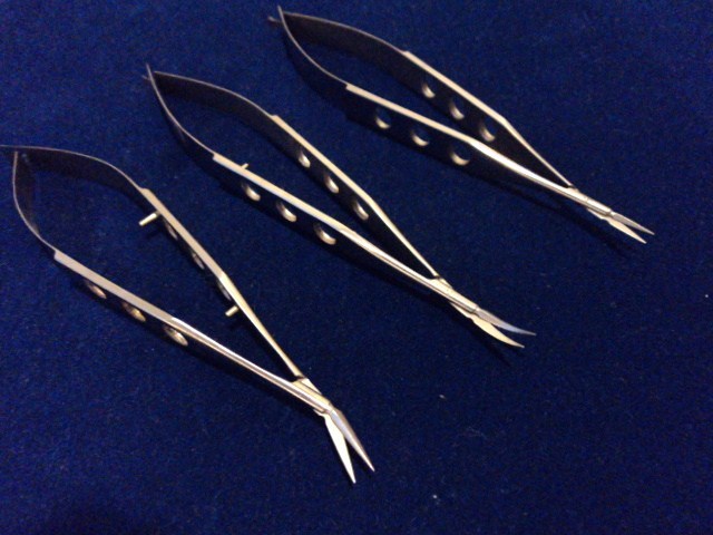 3 PC ASSORTED VANNAS MINOR MICRO SURGERY SCISSORS 4.5" OPHTHALMIC EYE SET KIT