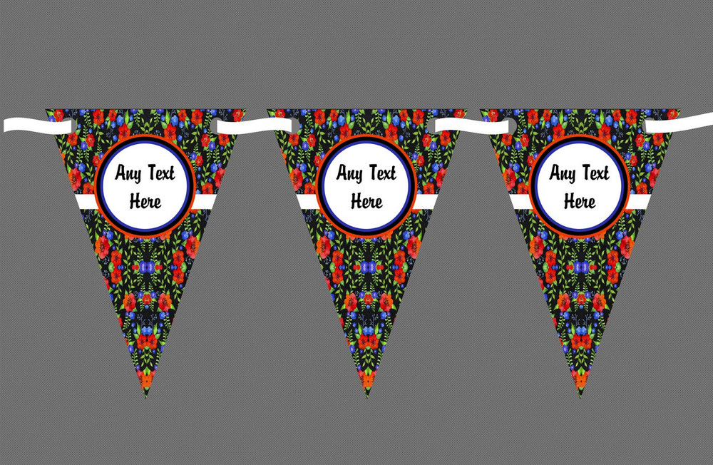 Chalk Style Floral Personalised Wedding Bunting