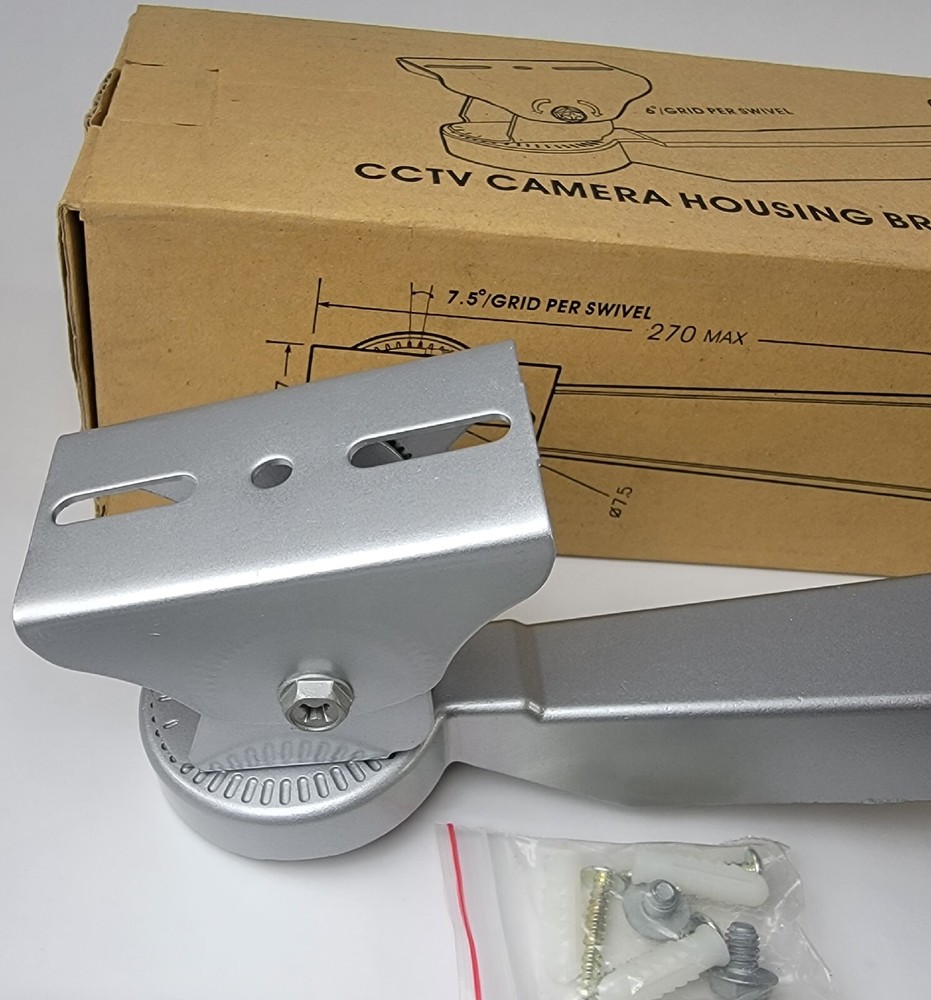 Universal CCTV Security Camera Housing Bracket Enclosure Indoor/Outdoor Silver