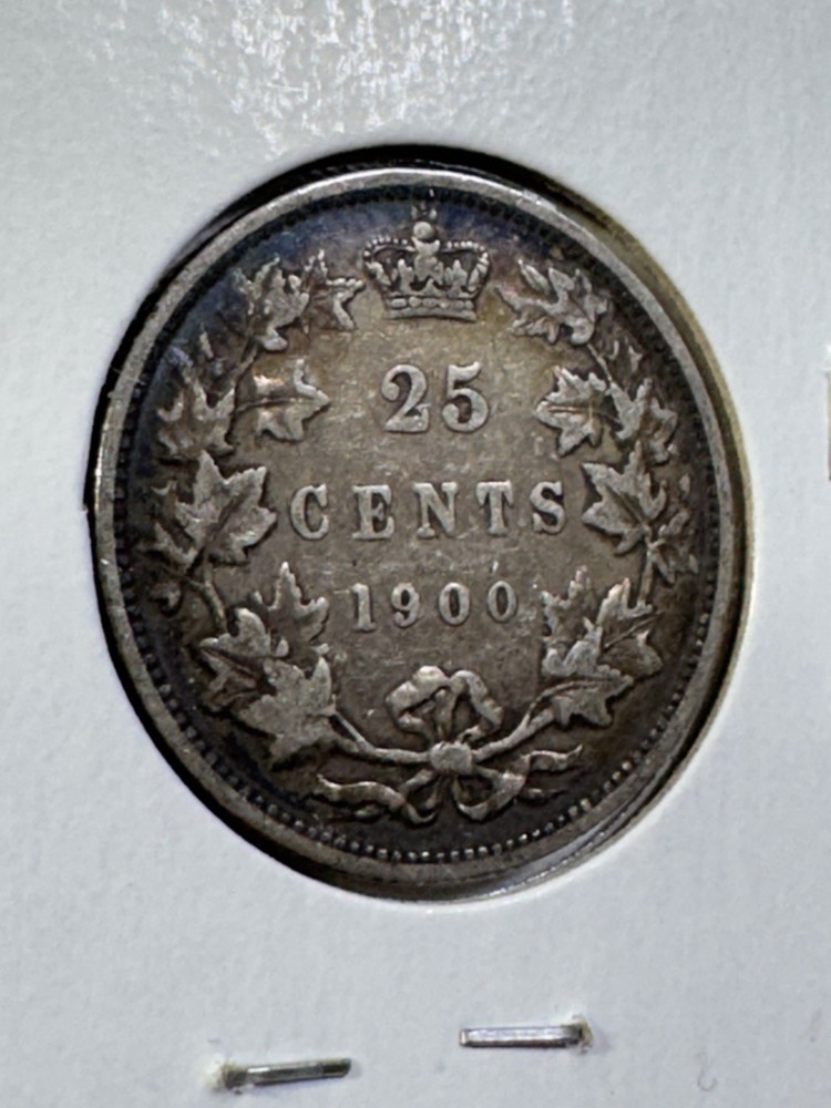 1900 Canada 25 Cents Silver Coin