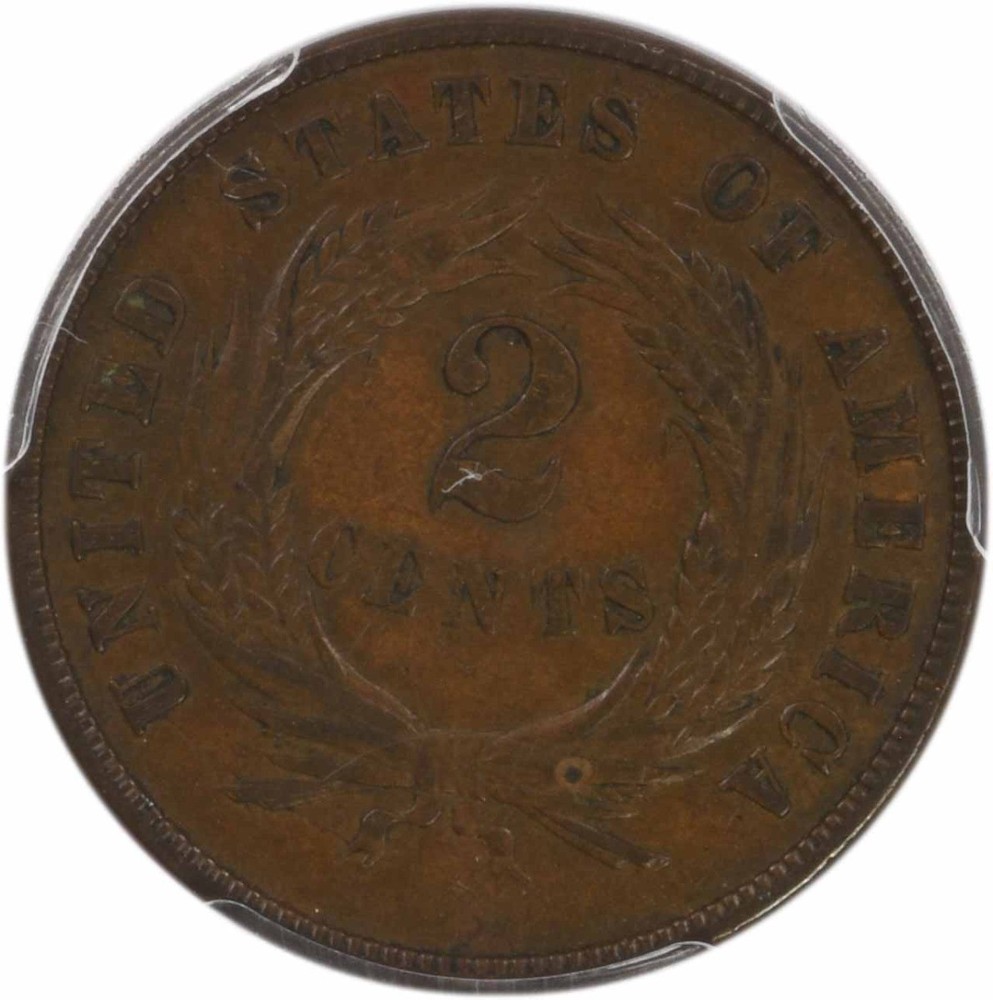 1872 Two Cent Piece EF40 PCGS