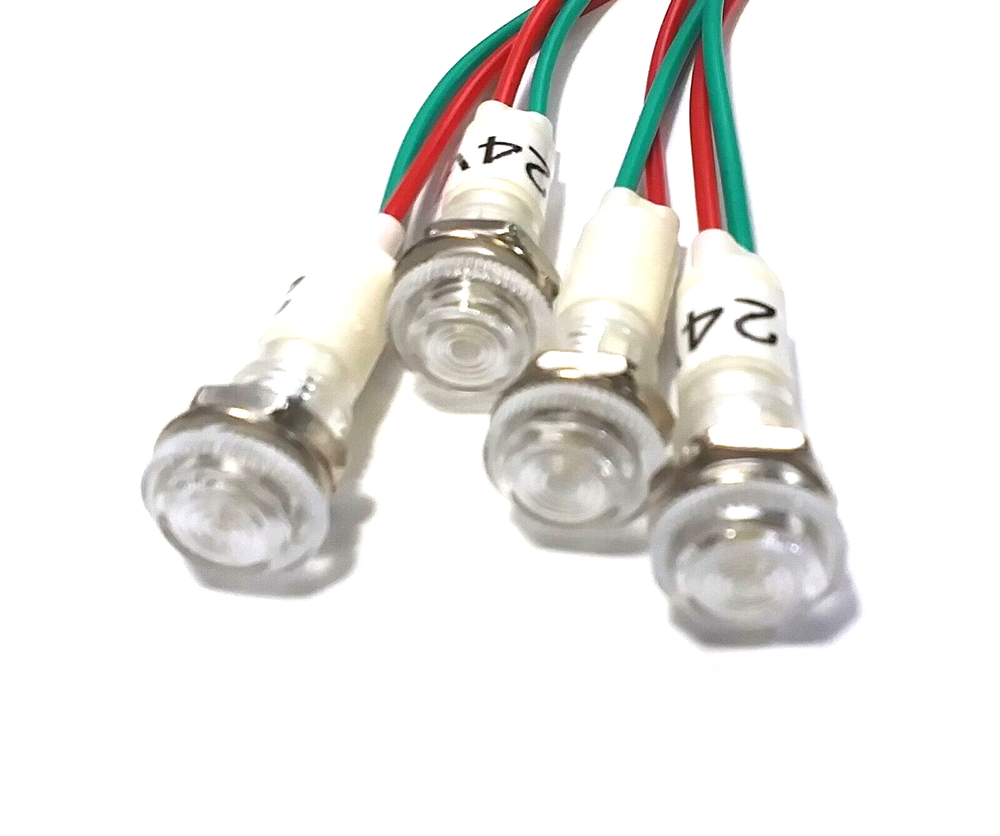 4 BBT 24 volt Waterproof White LED Low-Profile Indicator Lights