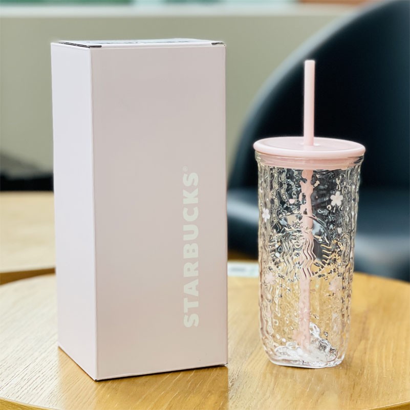 Starbucks China 2026 Spring Sakura Cute Pets Series Triangular Glass Cup-NEW