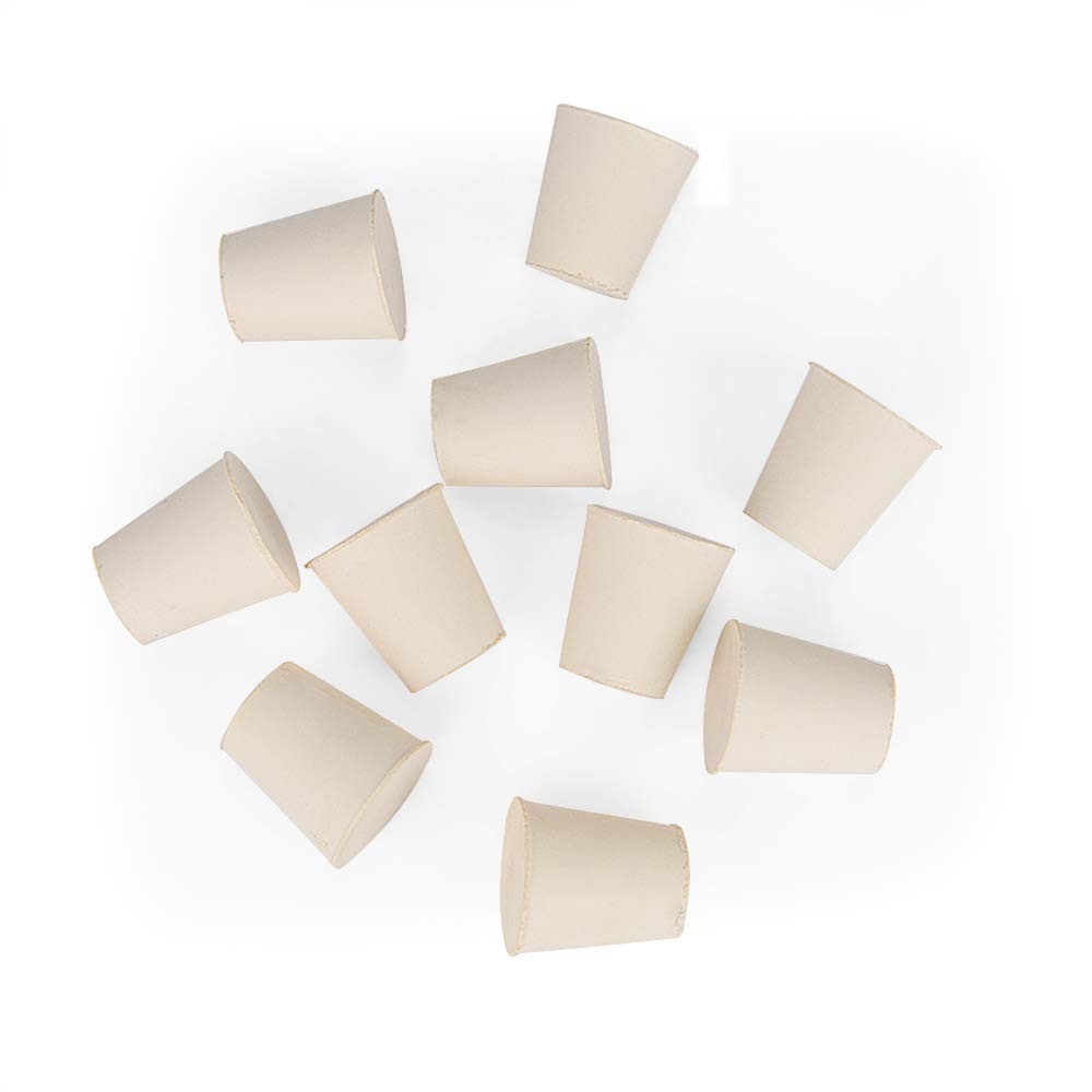 Solid Rubber Stoppers 10-Pack 4# White Tapered Lab Seal Rubber Stopper Fits A...