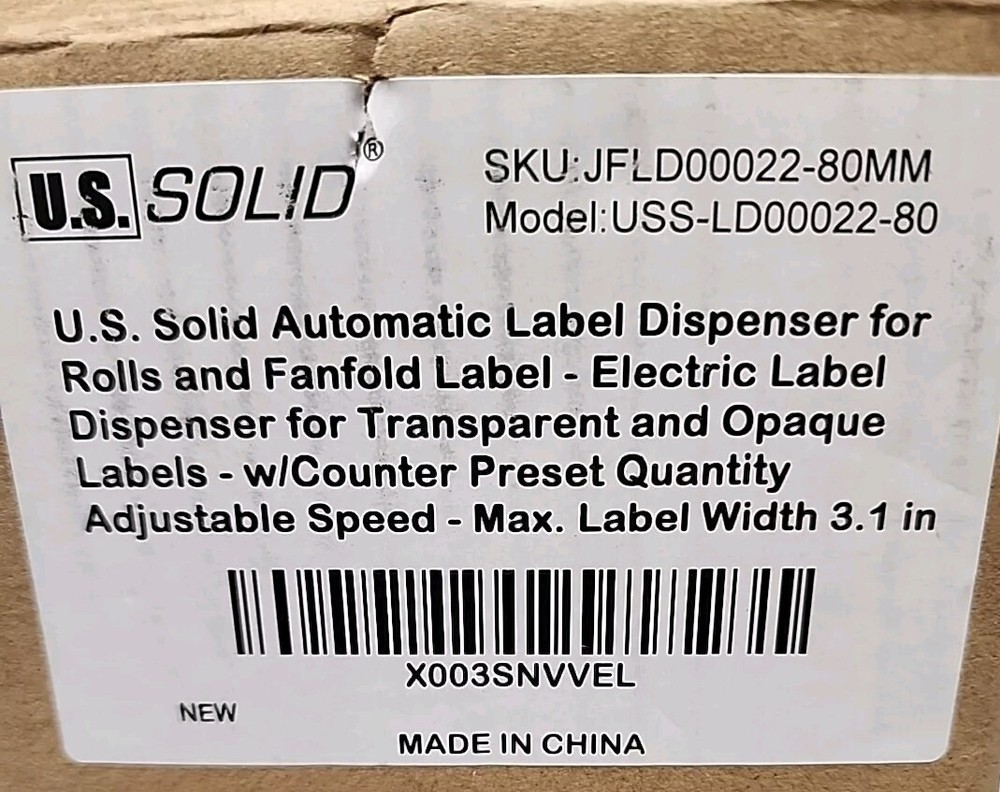 U.S. Solid Automatic Label Dispenser, 9 Speeds, 3.1 Max Width LD22