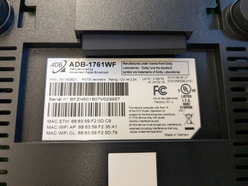 Advanced Digital Broadcast ADB-1761WF IPTV Set Top Box *Open Box*