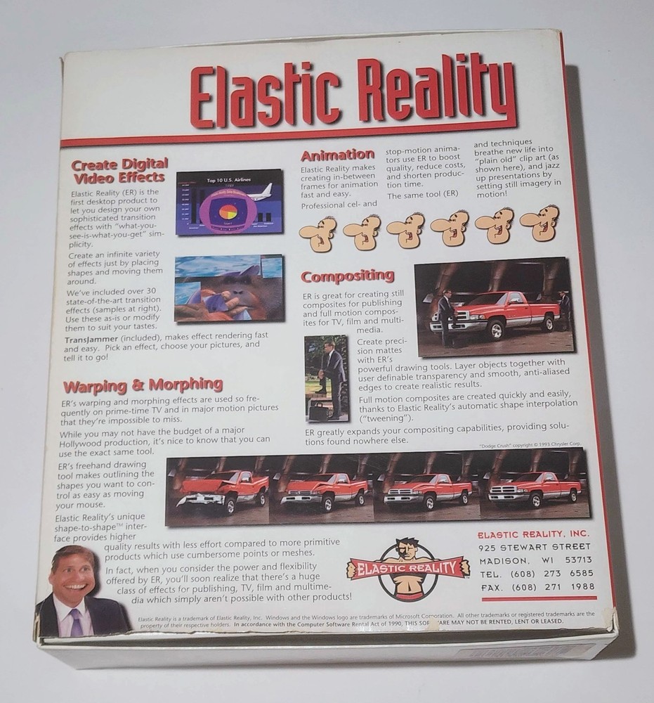 Elastic Reality — Professional Warping & Morphing Software for Windows 1994
