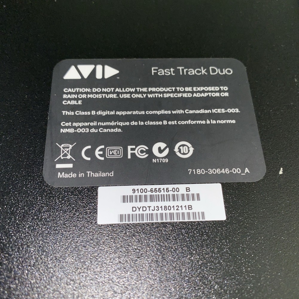 Avid Fast Track Duo USB Interface & Power Cable
