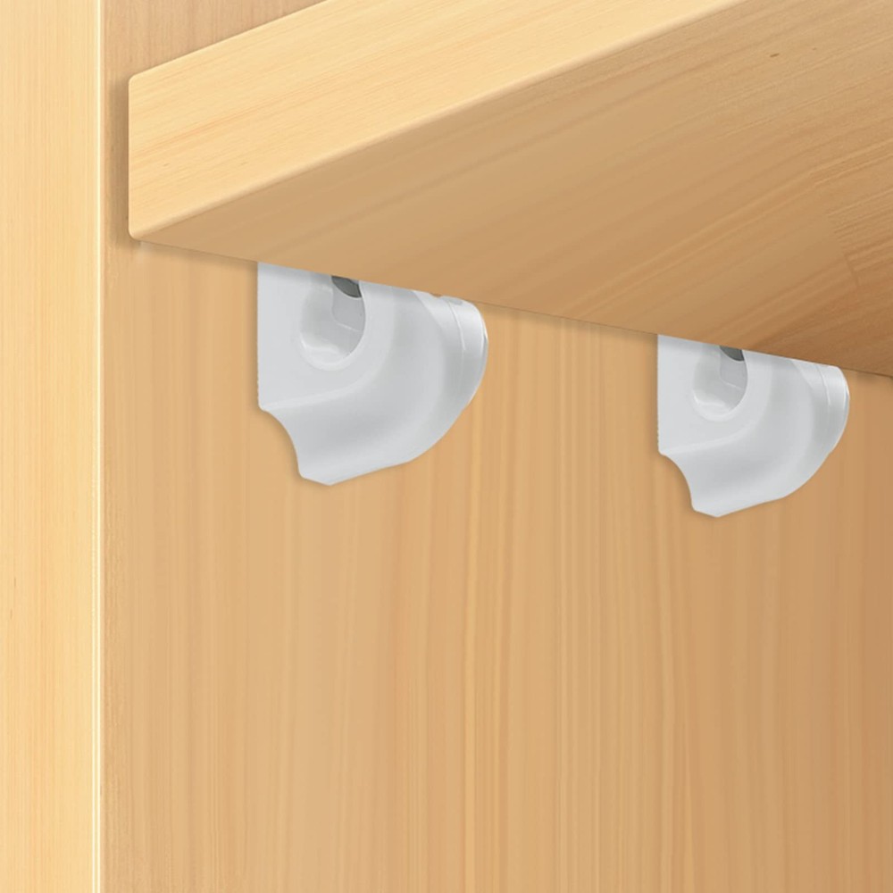 24 Pack White Down Wall Clip Closet Shelves Clips Wire Shelf Loop Clips