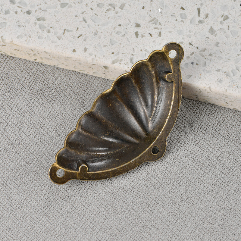 6pcs Shell Shape Antique Handle Drawer Pulls Alloy Handle Cabinet Hardware Decor