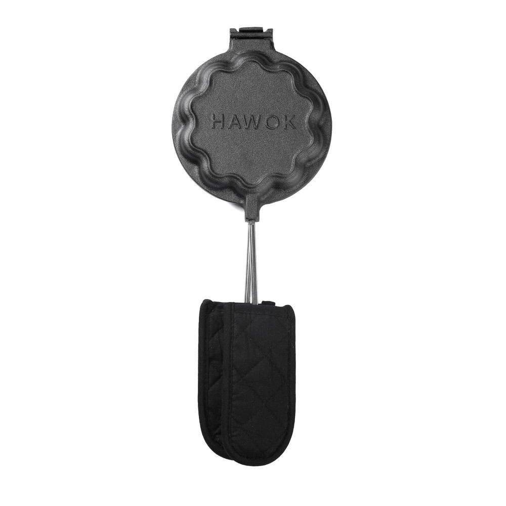 Cast Iron Waffle Maker with Handle Hoder and Basting Brush