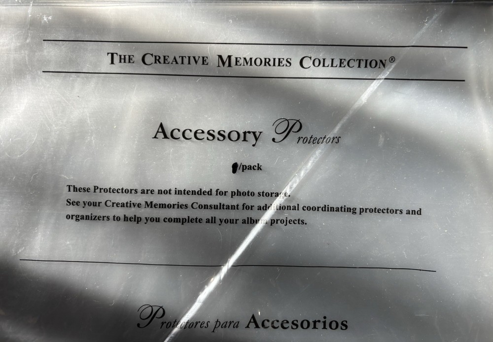 Creative Memories Accessory Protector Binder sheet Qty 1