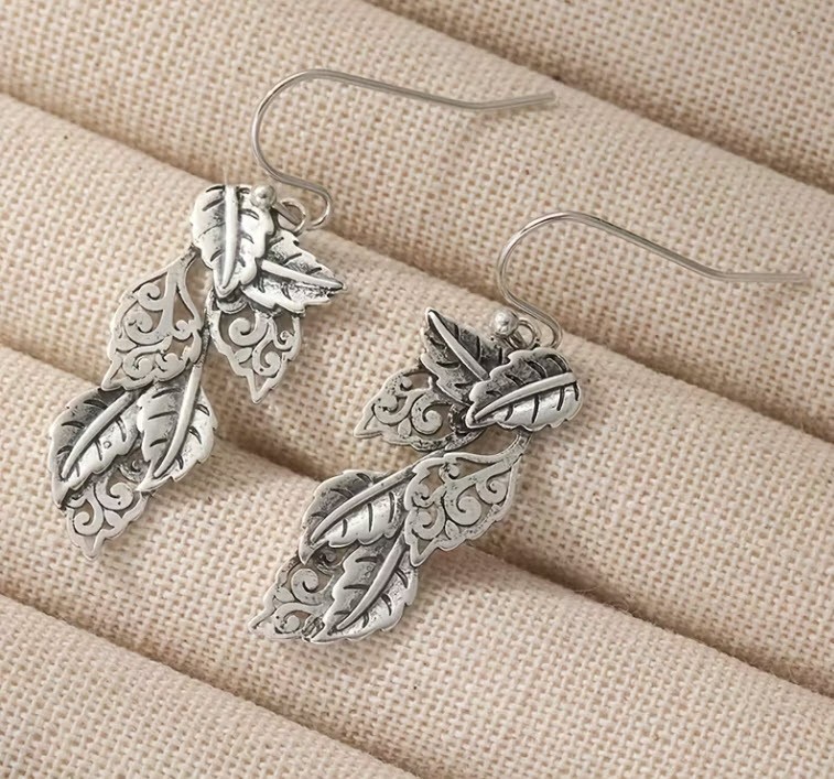 BRIGHTON BEACH Layered Leaf Drops Earrings